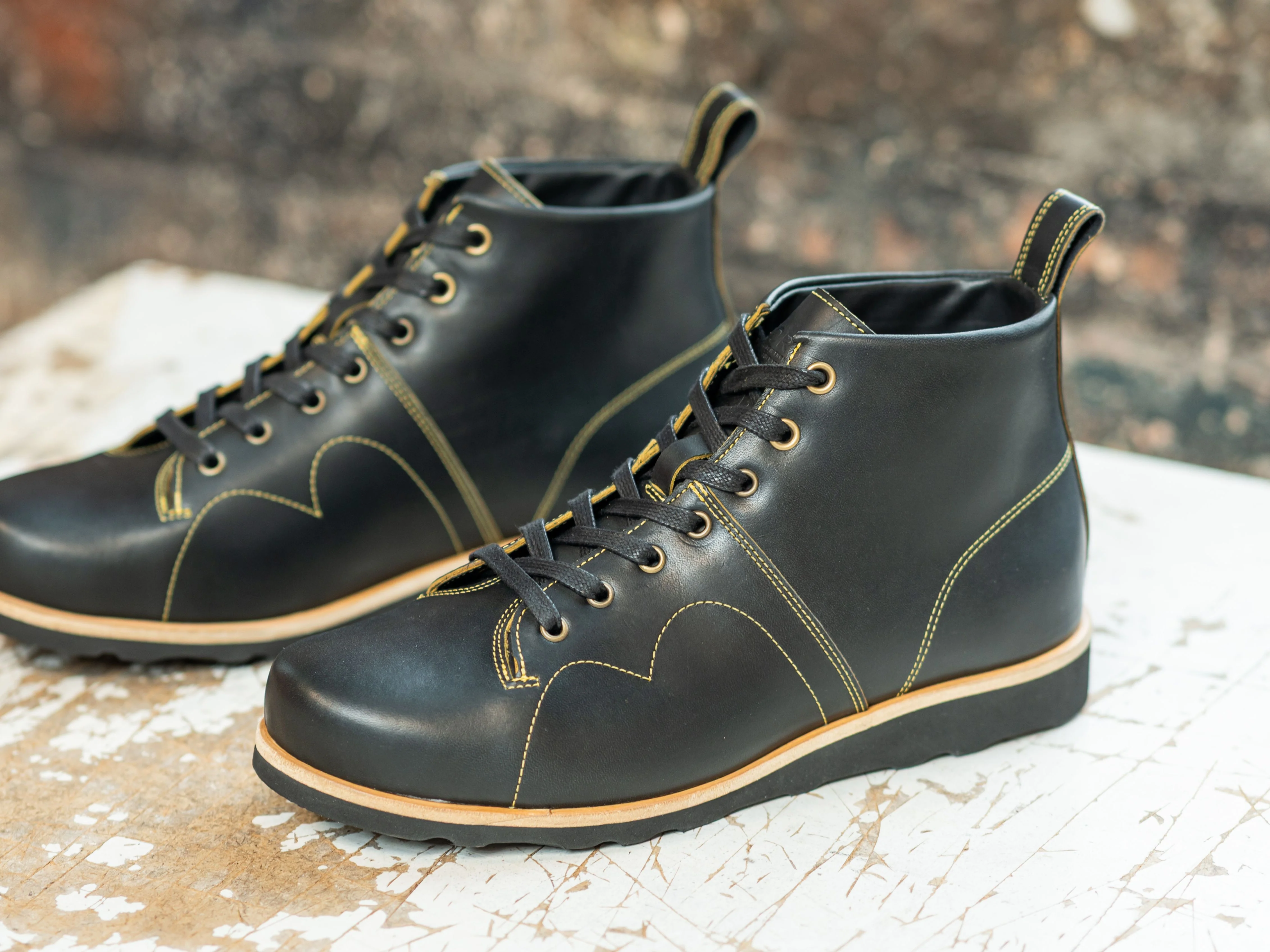 Rose Anvil X GORAL Monkey Boots - Yellow Blood Core Leather Black - PRE ORDER - Image 5