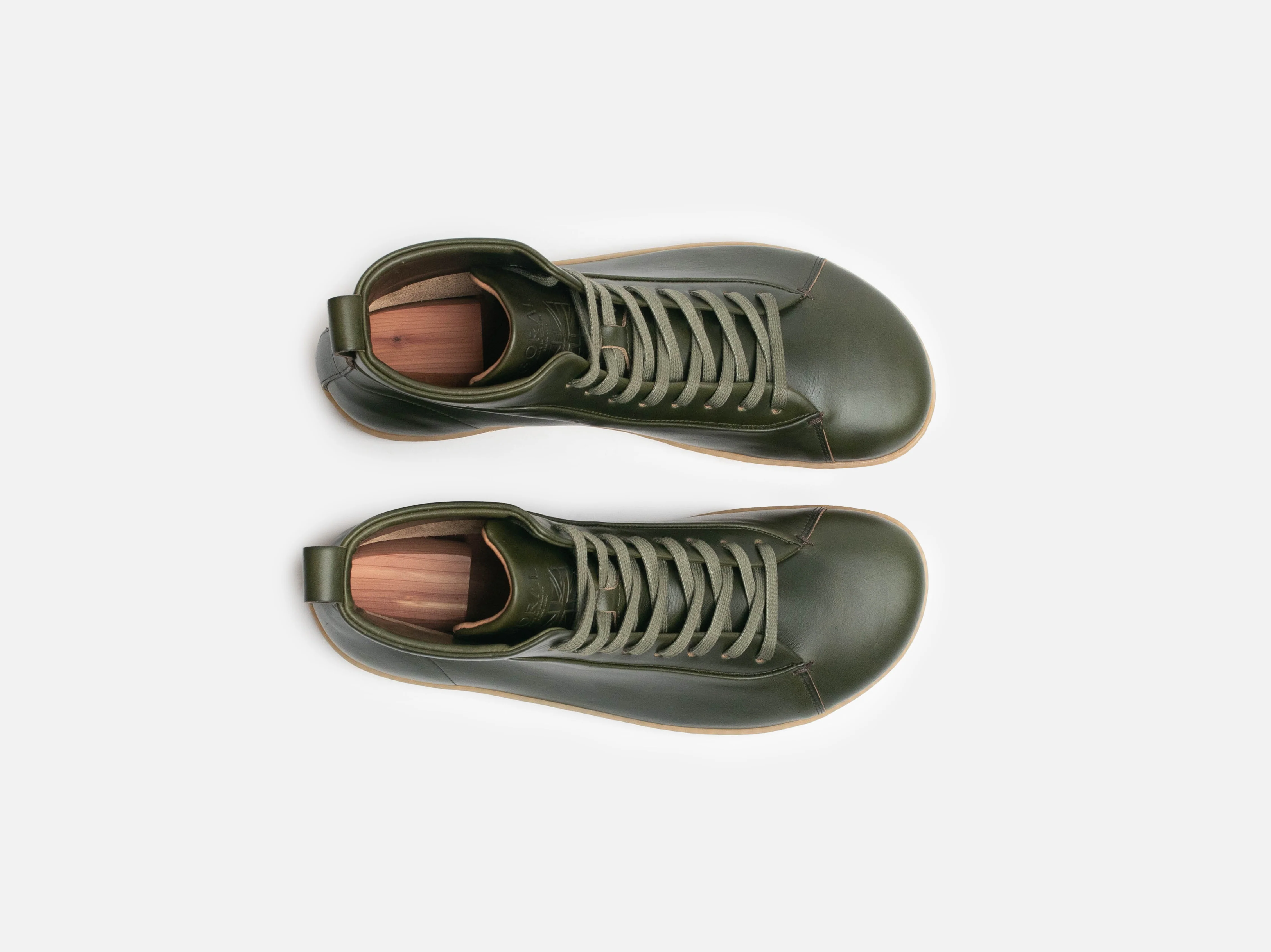 WALKLEY Barefoot High Top Horween Forest Green Leather Sneaker - Image 3