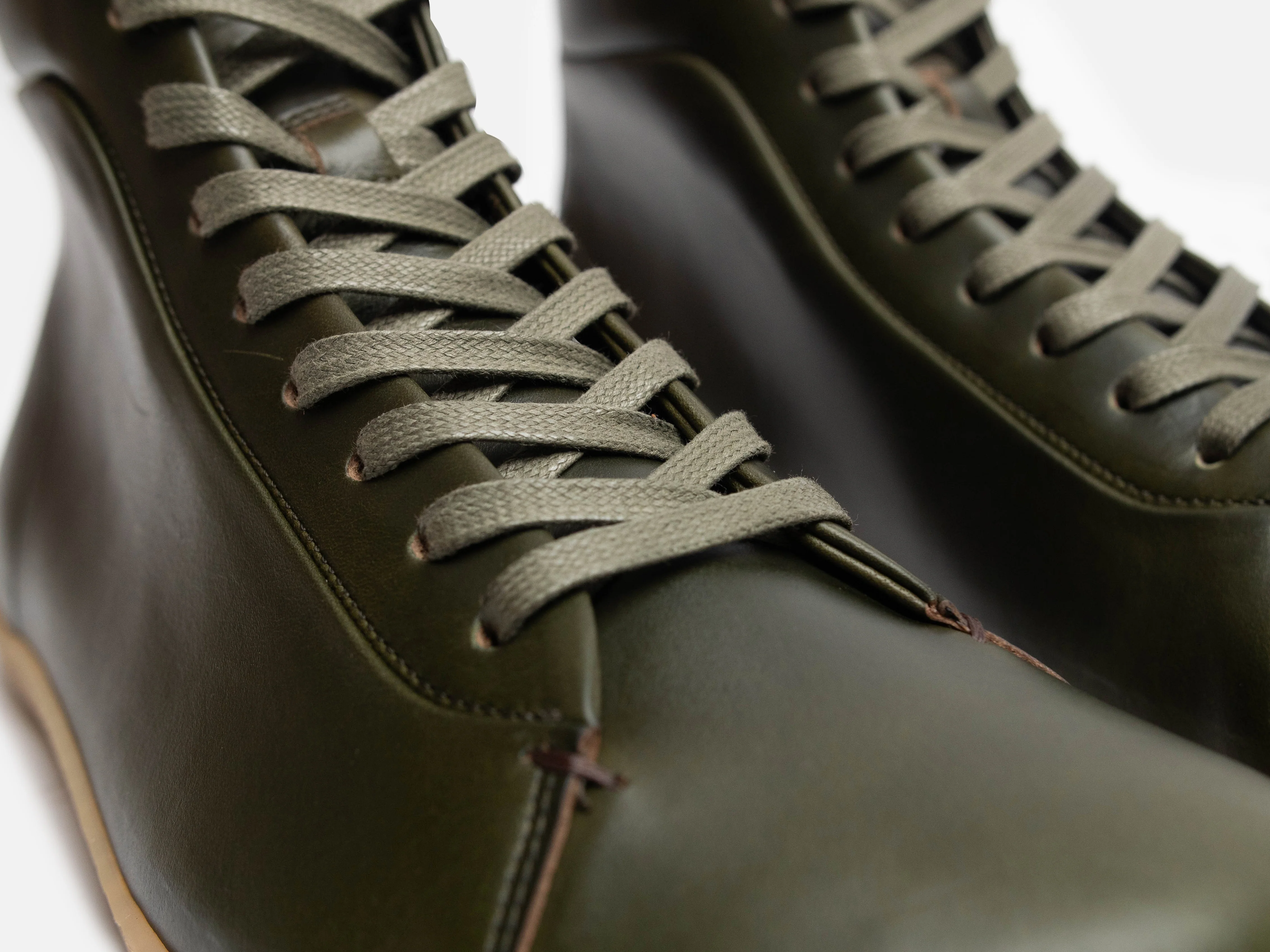 WALKLEY Barefoot High Top Horween Forest Green Leather Sneaker - Image 4