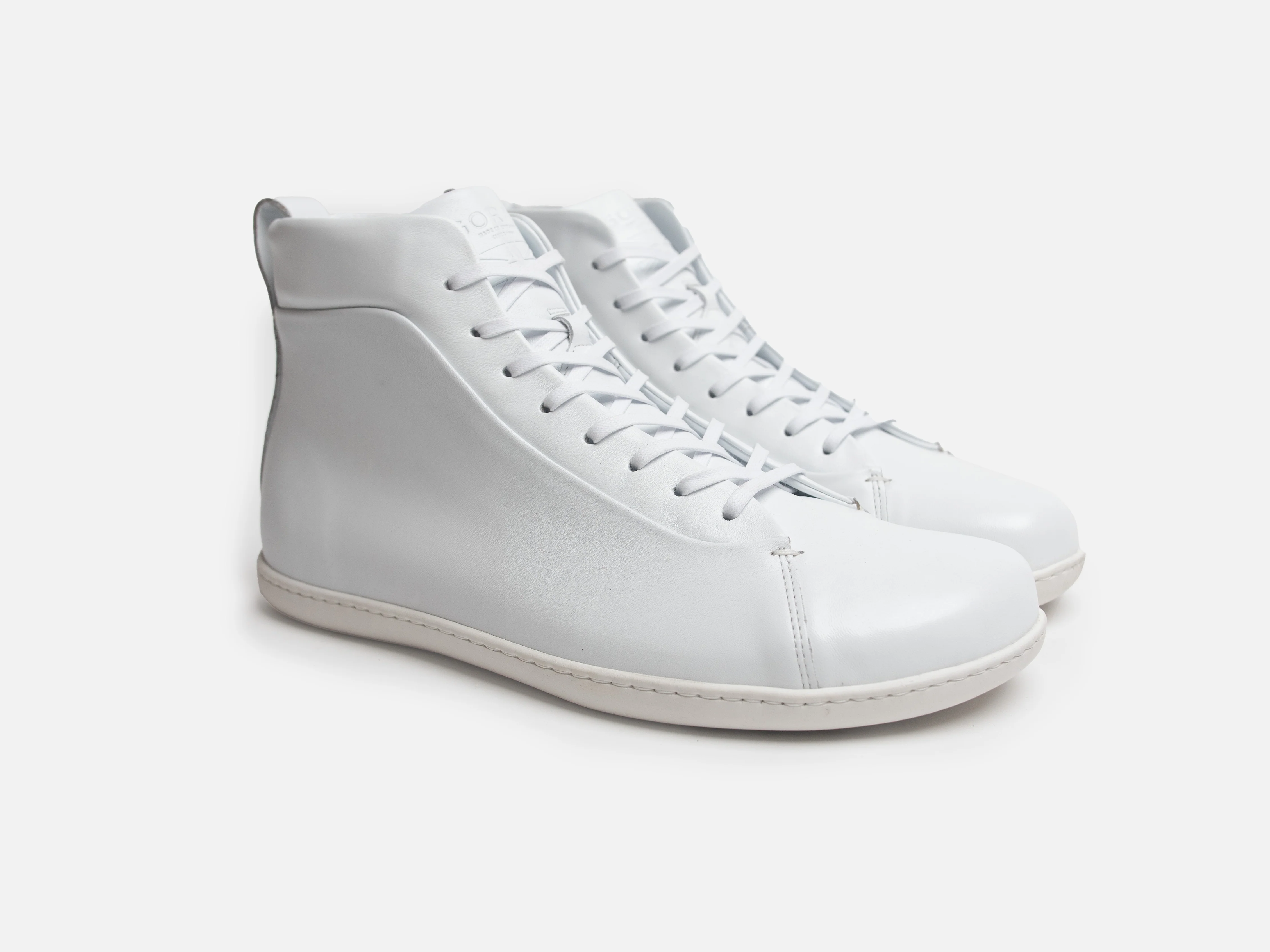 WALKLEY Barefoot High Top White Calfskin Leather Sneaker - Image 3